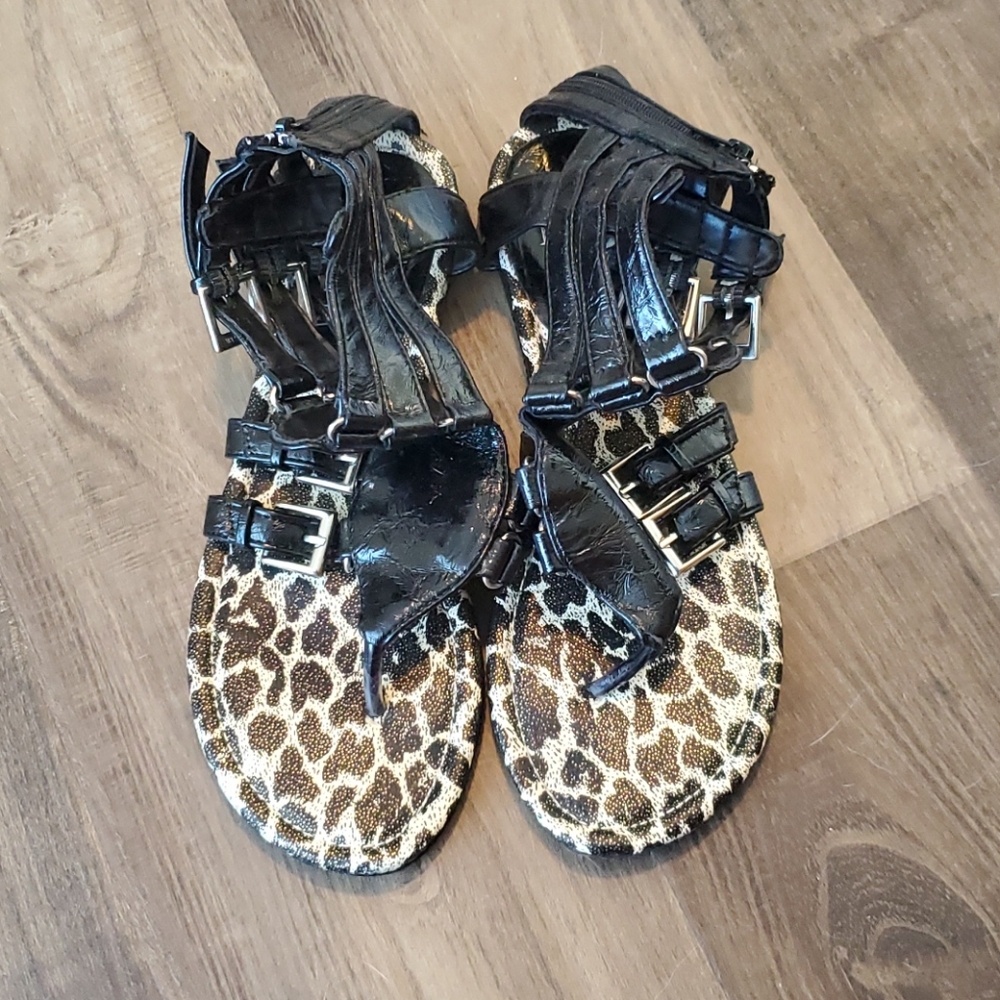 Gladiator Style Leopard Sandals